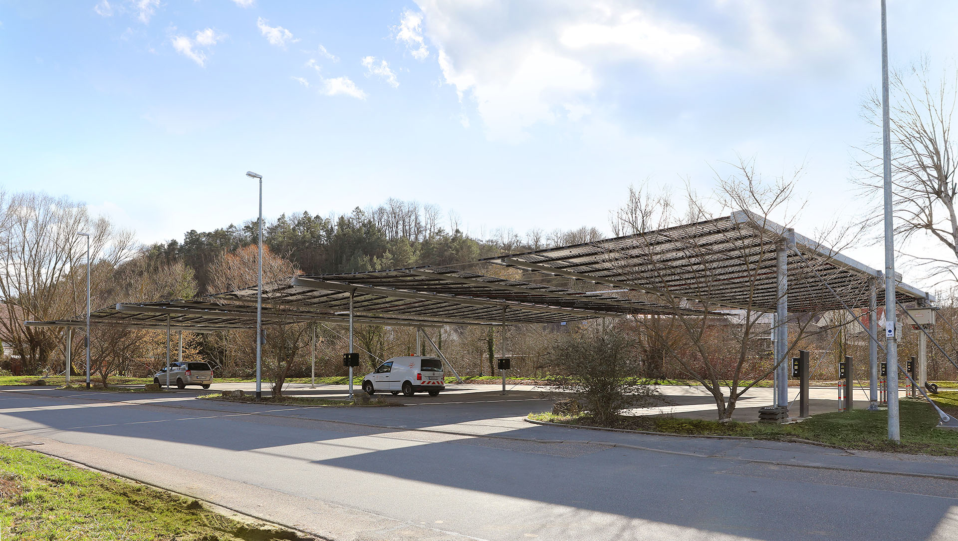 Stadtwerke Tauberfranken, Bad Mergentheim, PV Parkplatzüberdachung