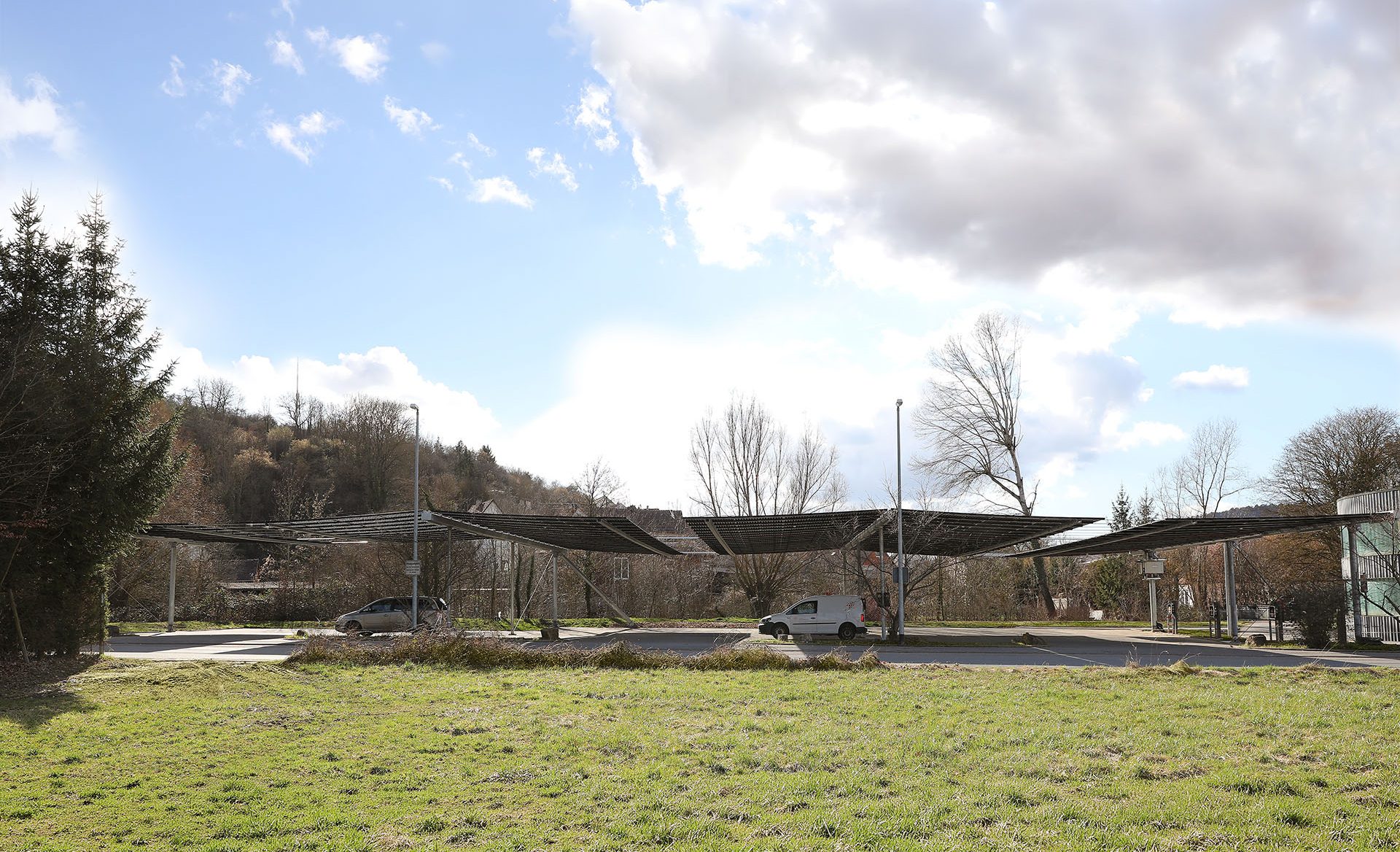 Stadtwerke Tauberfranken, Bad Mergentheim, PV Parkplatzüberdachung