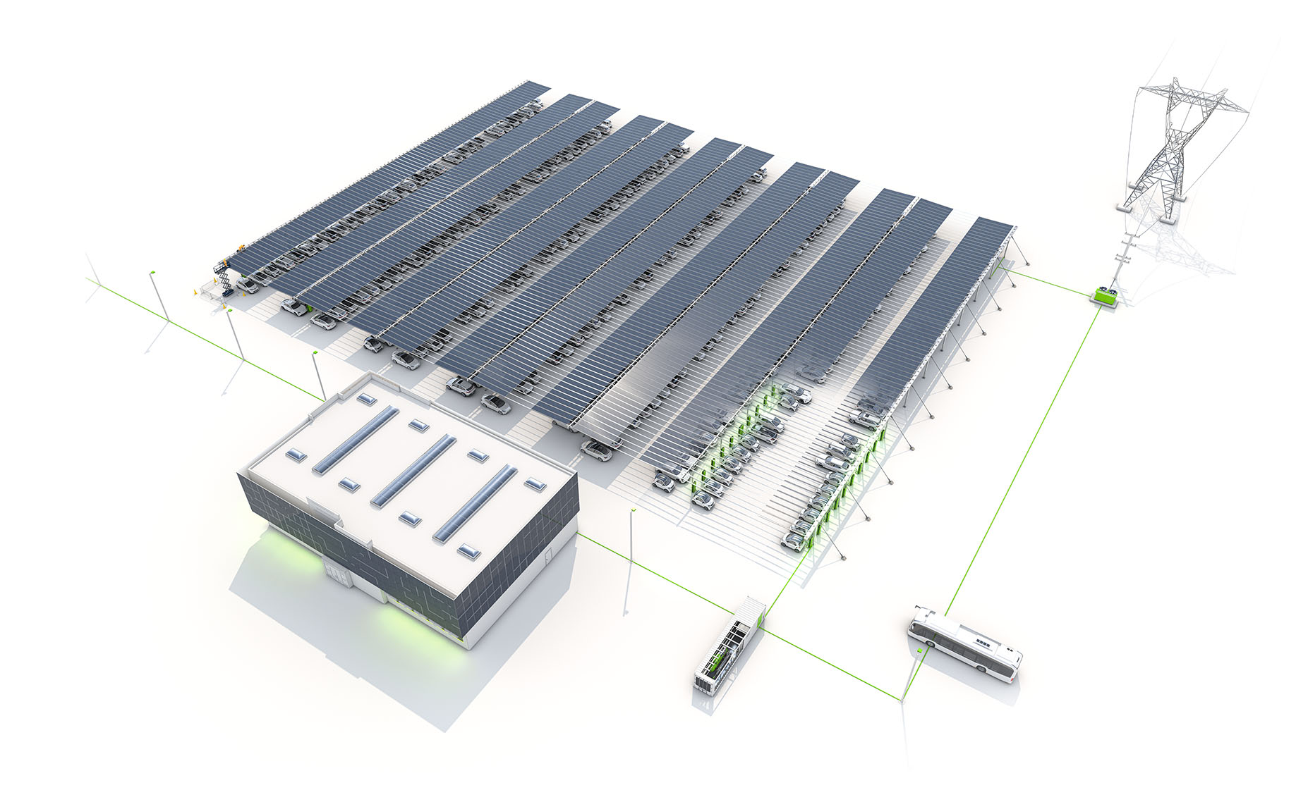 Illustration Betrieb einer PARK-SOLAR Anlage