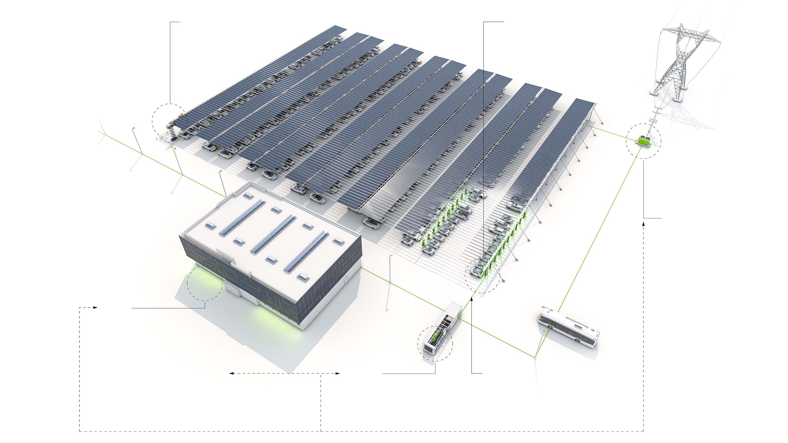 Illustration Betrieb einer PARK-SOLAR Anlage
